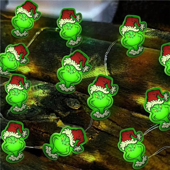 10 FT 30 LED Battery Operated Christmas Lights with Timer Green Christmas Lights - Picture 1 of 7